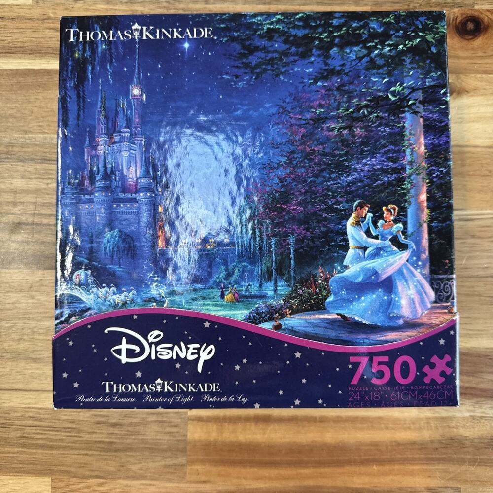 Disney Thomas Kinkade Cinderella Dancing in the Starlight 750 Piece Puzzle NEW